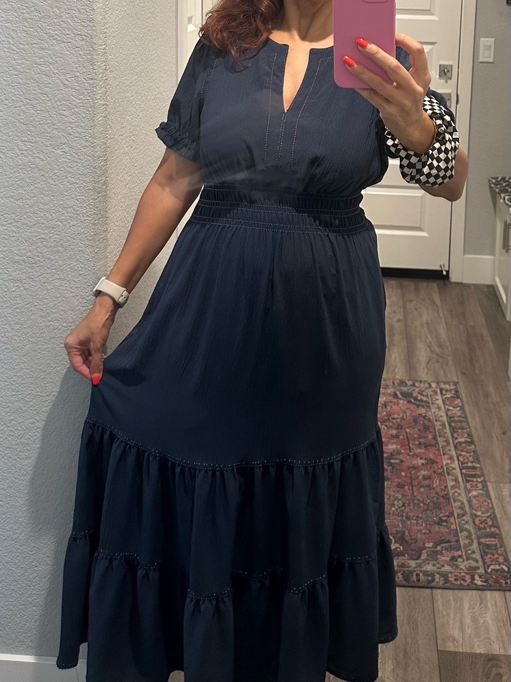Max Studio Navy Blue Midi Dress
